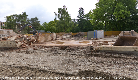 17.07.2025 - Abrissbaustelle Kindergarten an der Heinrich-Wieland-Strasse in Neuperlach