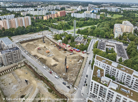 Luftbilder der Baustelle Alexisquartier in Neuperlach
