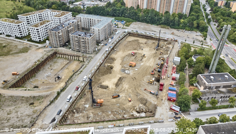 Luftbilder der Baustelle Alexisquartier in Neuperlach
