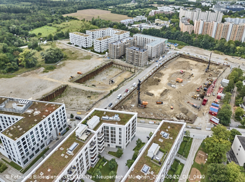 Luftbilder der Baustelle Alexisquartier in Neuperlach