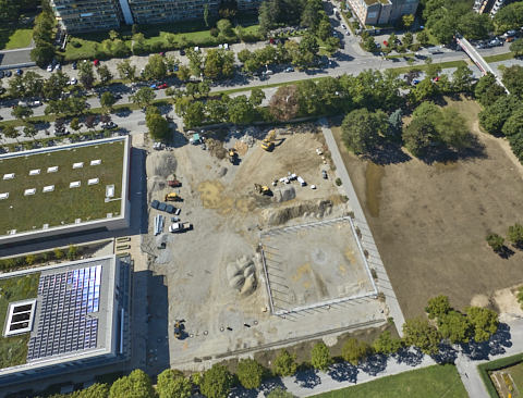 03.09.2025 - Luftbilder vom der Baustelle zur Grundschule am Karl-Marx-Ring in Neuperlach