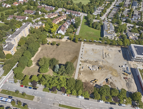 03.09.2025 - Luftbilder vom der Baustelle zur Grundschule am Karl-Marx-Ring in Neuperlach