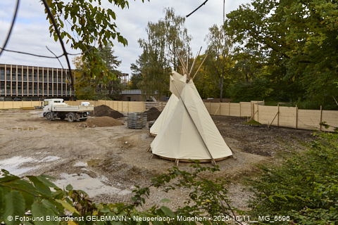 11.10.2025 - Indianerzelte für den Kinderspielplatz des neuen Haus für Kinder in Neuperlach