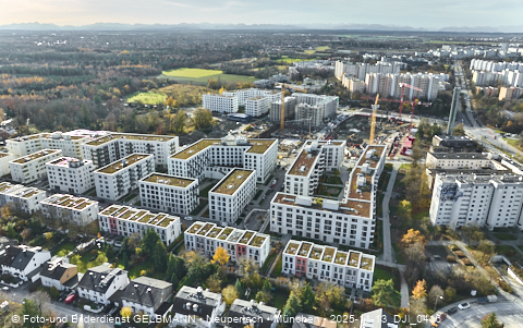 Baustelle Alexisquartier und BayernHeim in Neuperlach