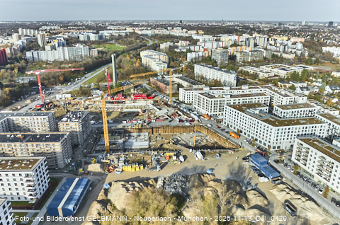Baustelle Alexisquartier und BayernHeim in Neuperlach