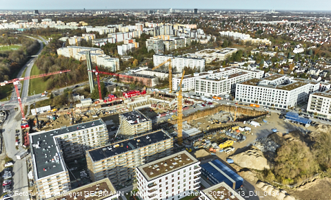 Baustelle Alexisquartier und BayernHeim in Neuperlach
