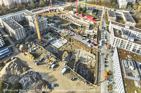 Baustelle Alexisquartier und BayernHeim in Neuperlach
