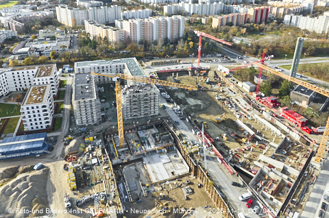 Baustelle Alexisquartier und BayernHeim in Neuperlach