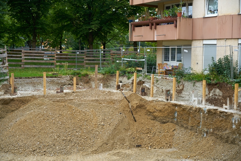 06.09.2019 - Aufstockungsbaustelle Oskar-Maria-Graf-Ring im September 2019