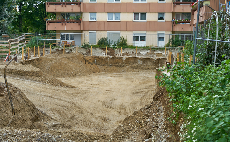 06.09.2019 - Aufstockungsbaustelle Oskar-Maria-Graf-Ring im September 2019