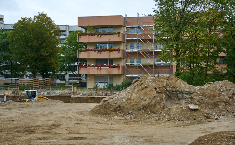 06.09.2019 - Aufstockungsbaustelle Oskar-Maria-Graf-Ring im September 2019