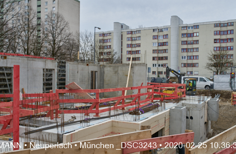 25.02.2020 - Aufstockungsbaustelle Oskar-Maria-Graf-Ring in Neuperlach