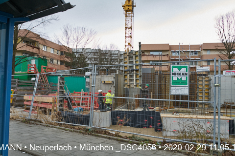 29.02.2020 - Aufstockungsbaustelle Oskar-Maria-Graf-Ring in Neuperlach