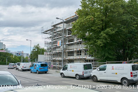 06.07.2020 - Aufstockungsbaustelle Oskar-Maria-Graf-Ring in Neuperlach