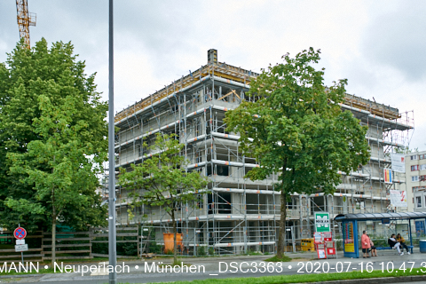 16.07.2020 - Aufstockungsbaustelle Oskar-Maria-Graf-Ring in Neuperlach