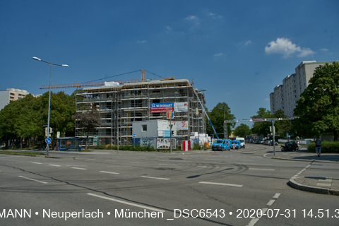 31.07.2020 - Aufstockungsbaustelle Oskar-Maria-Graf-Ring in Neuperlach