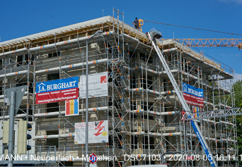 05.08.2020 - Aufstockungsbaustelle Oskar-Maria-Graf-Ring in Neuperlach