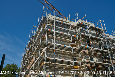 16.09.2020 - Aufstockungsbaustelle Oskar-Maria-Graf-Ring in Neuperlach