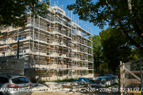22.09.2020 - Aufstockungsbaustelle Oskar-Maria-Graf-Ring in Neuperlach