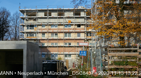 13.11.2020 - Aufstockungsbaustelle Oskar-Maria-Graf-Ring in Neuperlach