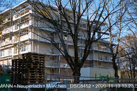 13.11.2020 - Aufstockungsbaustelle Oskar-Maria-Graf-Ring in Neuperlach