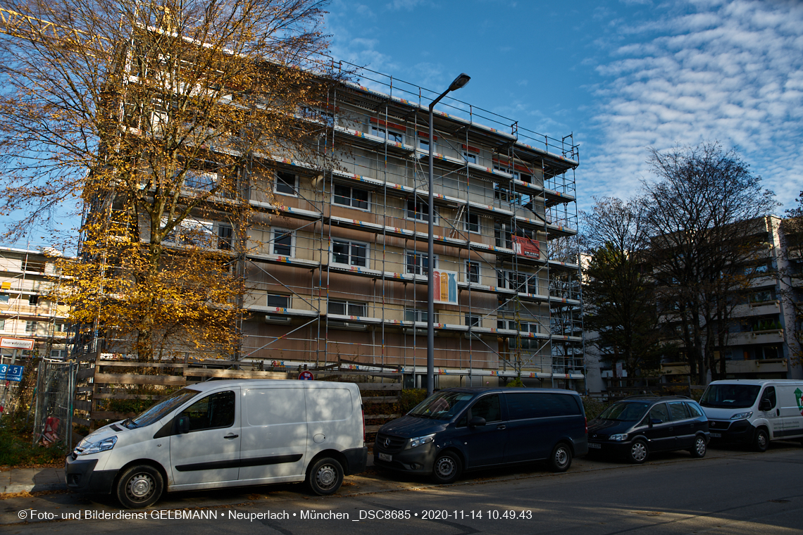 Aufstockungsbaustelle am Oskar-Maria-Graf-Ring in Neuperlach