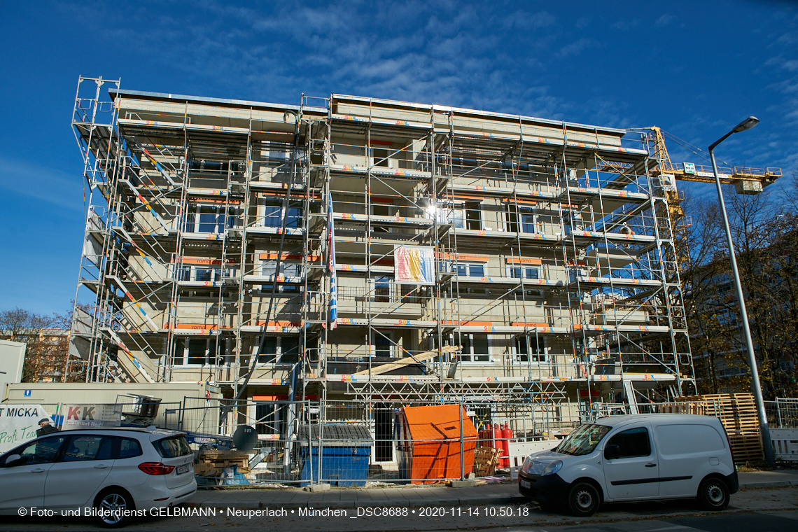 Aufstockungsbaustelle am Oskar-Maria-Graf-Ring in Neuperlach